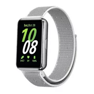 Akcesoria do smartwatchy - opaska pasek bransoleta NYLON Samsung Galaxy FIT 3 biała - miniaturka - grafika 1