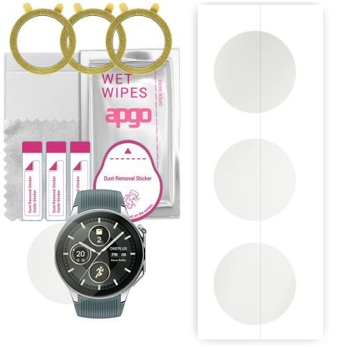 3x folia ochronna hydrożelowa MATOWA do OnePlus Watch 2 - apgo Smartwatch Hydrogel MATTE Protection Ochrona na ekran smartwatcha