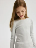 Swetry dla dziewczynek - Reserved - Sweter z wiskozą - jasnoszary - miniaturka - grafika 1