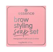 Akcesoria i kosmetyki do stylizacji brwi - Essence Brow Styling Soap Set - Mydełko do stylizacji brwi z pędzelkiem - 3,4 g - miniaturka - grafika 1