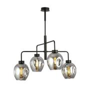 Lampy sufitowe - Emibig LUKKA 4 BLACK/GRAFIT 1163/4 lampa sufitowa żyrandol nowoczesny klosze 1163/4 - miniaturka - grafika 1