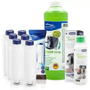 Zestaw Delonghi Aqualogis AL-S002 6 szt, Płyn DELONGHI SER3013 250ml, Verde 750ml - Akcesoria i części do ekspresów do kawy - miniaturka - grafika 1