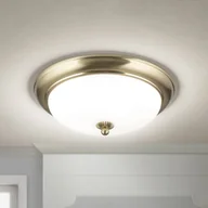 Lampy sufitowe - ORION Lampa sufitowa Empire, Ø 35,5 cm, mosiądz, matowe opalowe szkło - miniaturka - grafika 1