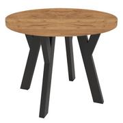 Stoły - Industrialny okrągły stół z czarnymi nogami - Kadaro - miniaturka - grafika 1