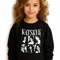 Bluzy dla dziewczynek - Bluza Dziecięca Czarna KATSEYE Muzyka K-pop Idolki Na Prezent - 152 cm Wz - miniaturka - grafika 1