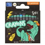 Przybory szkolne - Kredki woskowe 12 kolorów Skate Dino STARPAK 536296 - miniaturka - grafika 1