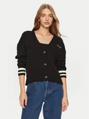 Swetry damskie - Guess Jeans Kardigan W4BR81 Z3HM1 Czarny Regular Fit - miniaturka - grafika 1