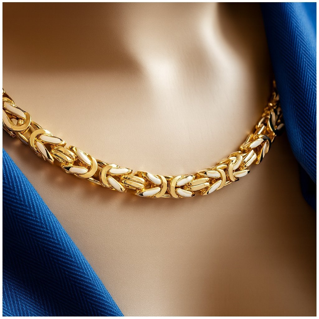 POTĘŻNY ZŁOTY MĘSKI ŁAŃCUSZEK SPLOT KRÓLEWSKI 60CM 7MM GRUBY / SOLIDNY 925