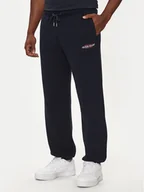 Spodnie sportowe męskie - Guess Jeans Spodnie dresowe M4YB18 K9V31 Granatowy Regular Fit - miniaturka - grafika 1