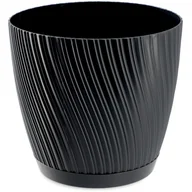 Donice - Doniczka z podstawką Tubas 19 cm, antracyt - miniaturka - grafika 1