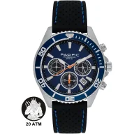 Zegarki męskie - Pacific Poseidon SMPA-2004-02 granatowy męski zegarek chronograf 200M - miniaturka - grafika 1
