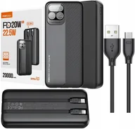 Powerbanki - SZYBKI POWERBANK 20000MAH 22,5W 3A PD Z WBUDOWANYMI KABLAMI Z EKRANEM RECCI - miniaturka - grafika 1