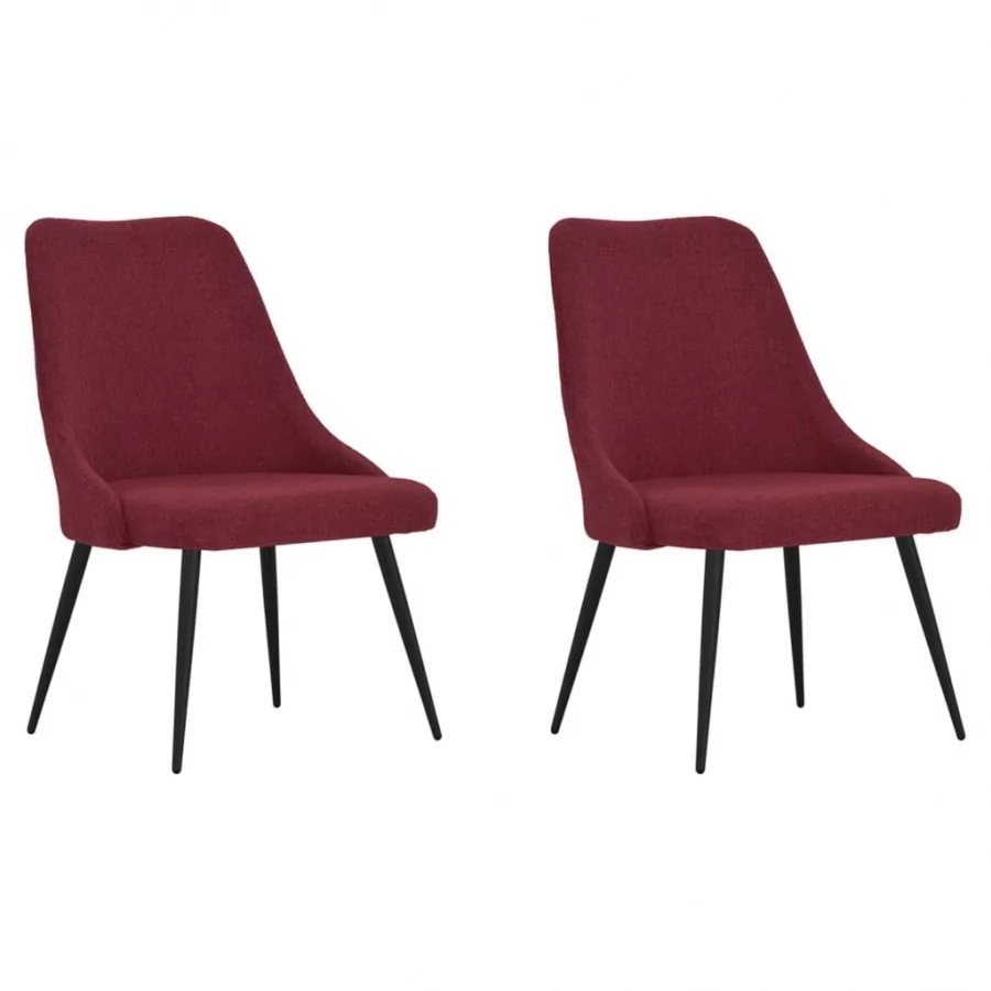 vidaXL Krzesła stołowe 2 szt. winna czerwień tapicerowane tkaniną 330863