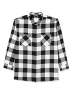 Koszule męskie - Urban Classics Męska koszula z długim rękawem oversize, czarny/biały, L - miniaturka - grafika 1