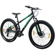 Rowery - Rower młodzieżowy INDIANA X-Pulser 2.6 26 cali dla chłopca Czarno-zielony - miniaturka - grafika 1