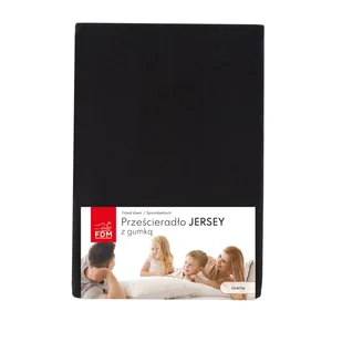 Prześcieradło JERSEY czarne 100% bawełna Rozmiar: 140 x 200 - Prześcieradła - miniaturka - grafika 1