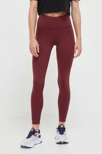 Reebok legginsy treningowe Lux kolor bordowy gładkie - Legginsy - miniaturka - grafika 1