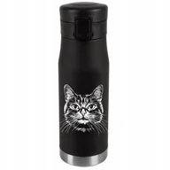 Kubki termiczne - Kubek Termiczny Personalizacja Prezent Imieniny Urodziny Srebrny KOTEK 037 - miniaturka - grafika 1