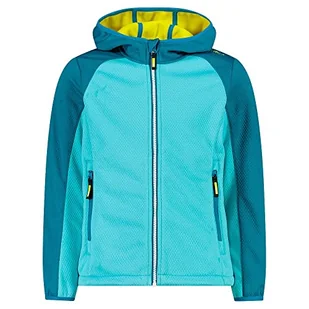 CMP - Kid G Jacket Fix Hood, Girl, Acqua, 98 - Kurtki i płaszcze dla dziewczynek - miniaturka - grafika 1