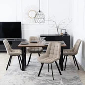 Krzesła - Zestaw 4x Krzesło Tapicerowane do Jadalni RICK 2 Beżowe Nowoczesne Loft - miniaturka - grafika 1