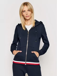 Bluzy damskie - Tommy Hilfiger Bluza Heritage Zip-Through WW0WW24971 Granatowy Regular Fit - grafika 1