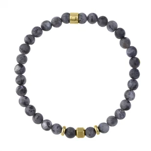 Bransoletka męska z szarymi kulkami. - Bransolety męskie Bransoletka męska z szarymi kulkami. - Bransolety męskie - miniaturka - grafika 1