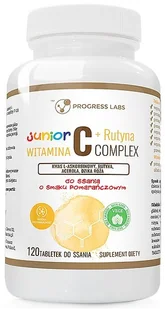 PROGRESS LABS PROGRESS LABS Witamina C-Complex + Rutyna Junior - 120 tabs Orange - Witaminy i minerały dla sportowców - miniaturka - grafika 1