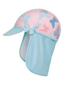 Czapki dla dzieci - Playshoes Czapka w kolorze turkusowo-jasnoróżowym z osłoną karku - miniaturka - grafika 1