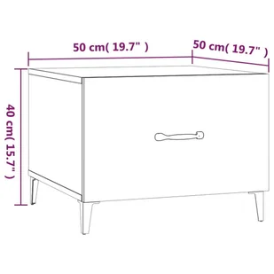 Lumarko Stoliki kawowe z metalowymi nogami, 2 szt., białe, 50x50x40 cm - Ławy i stoliki kawowe - miniaturka - grafika 11