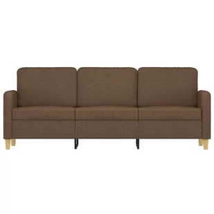 Sofa 3-osobowa, brązowa, 180 cm, tapicerowana tkaniną - Sofy i kanapy - miniaturka - grafika 4