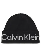Czapki damskie - Calvin Klein Czapka Logo Reverso Tonal Beanie K60K611151 Czarny - miniaturka - grafika 1