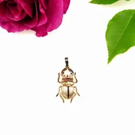 Naszyjniki - Zawieszka srebrna z Brązowym Skarabeuszem - miniaturka - grafika 1