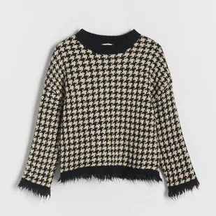 Reserved - Sweter oversize w pepitkę - Wielobarwny - Swetry dla dziewczynek - miniaturka - grafika 1