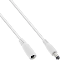 Kable - Kabel zasilający InLine InLine® DC extension cable, DC plug male/female 5.5x2.1mm, white, 0,5m - miniaturka - grafika 1