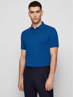 Koszulki męskie - Hugo Boss Polo Pallas 50425985 Niebieski Regular Fit - grafika 1