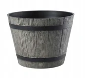 Donice - Donica imitacja drewna okrągła szara MADERA 30 cm - miniaturka - grafika 1