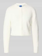 Swetry damskie - Kurtka z dzianiny o kroju regular fit z wyhaftowanym logo model ‘SFURRY’ - miniaturka - grafika 1