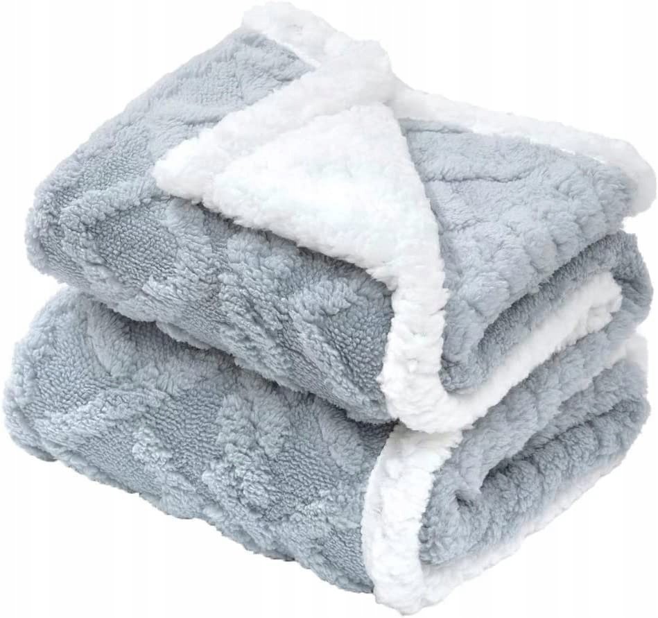 Twesye Miękka Sherpa Kocyk Dla Niemowląt Szary 76x101 cm