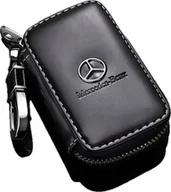 Etui na klucze - SKÓRZANE ETUI na klucze logo MERCEDES KLUCZYK samochodowy ELEGANCKI brelok - miniaturka - grafika 1