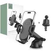 Uchwyty samochodowe do telefonów - Tech-Protect Uniwersalny Uchwyt Samochodowy do Deski Rozdzielczej / Kratki Nawiewu V5 czarny - miniaturka - grafika 1
