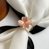 Broszki - Klamra do apaszki Uchwyt Klips do chusty Ozdoba do szala Broszka Złota - miniaturka - grafika 1