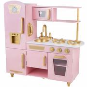 Zabawki AGD - ﻿Drewniana kuchnia dla dzieci KitchenJoy XL Duża Róż Złoto - miniaturka - grafika 1