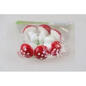 Ozdoby bożonarodzeniowe - Grzybek dekoracyjny 7 x 10 cm 6 sztuk biało-czerwony - miniaturka - grafika 1