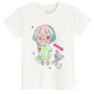 Koszulki dla dziewczynek - Cool Club, T-shirt dziewczęcy, biały - miniaturka - grafika 1