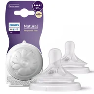 Smoczki do butelek - Philips Avent Smoczek Natural Responsywny 3m+ 2 szt. SCY964/02 RESPONSE - miniaturka - grafika 1