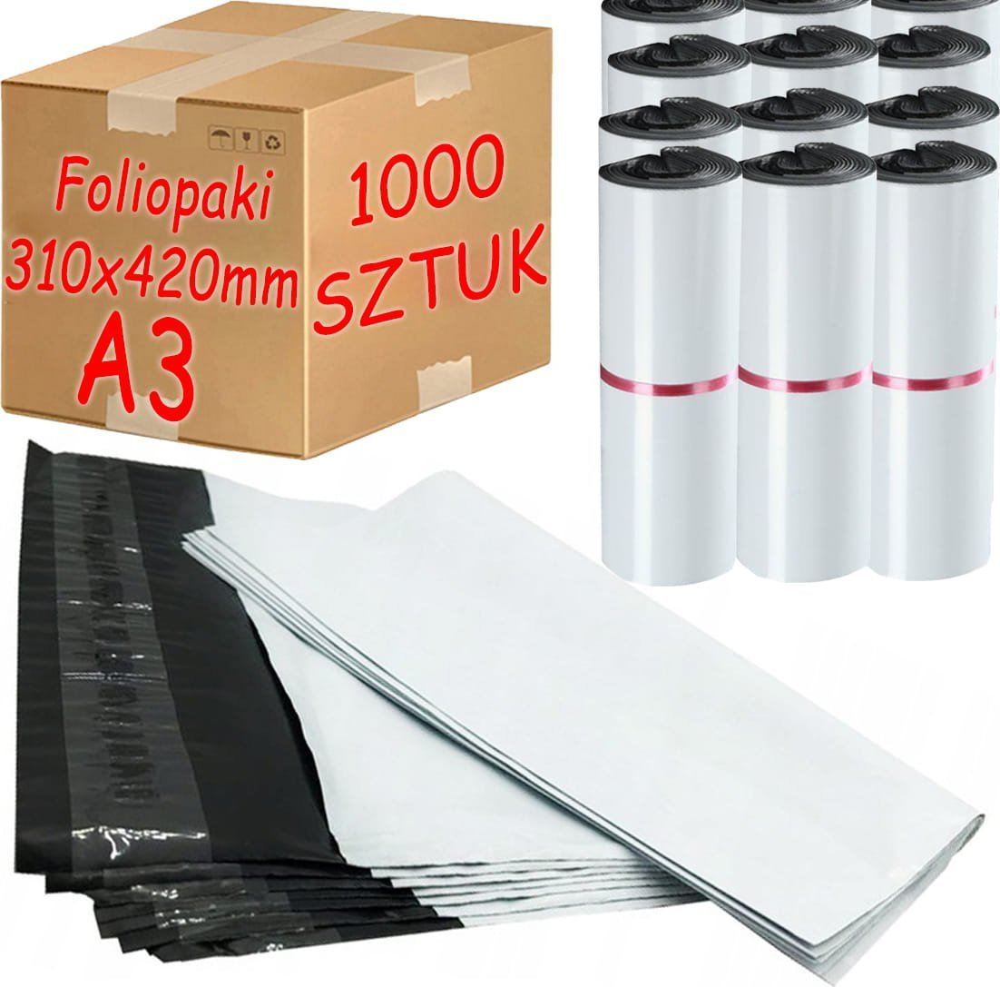 Pako Foliopaki Kurierskie Białe A3 310x420mm - 1000 szt.