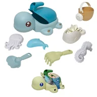 Zabawki do piasku - WOOPIE GREEN  Zestaw 2w1 do Piasku i Wanny Żółwik Niebieski 8 el. BIODEGRADOWALNY ORGANICZNY MATERIAŁ - miniaturka - grafika 1