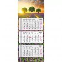 Kalendarz 2024 trojdzielny głowka płaska Prowansja - Kalendarze - miniaturka - grafika 1
