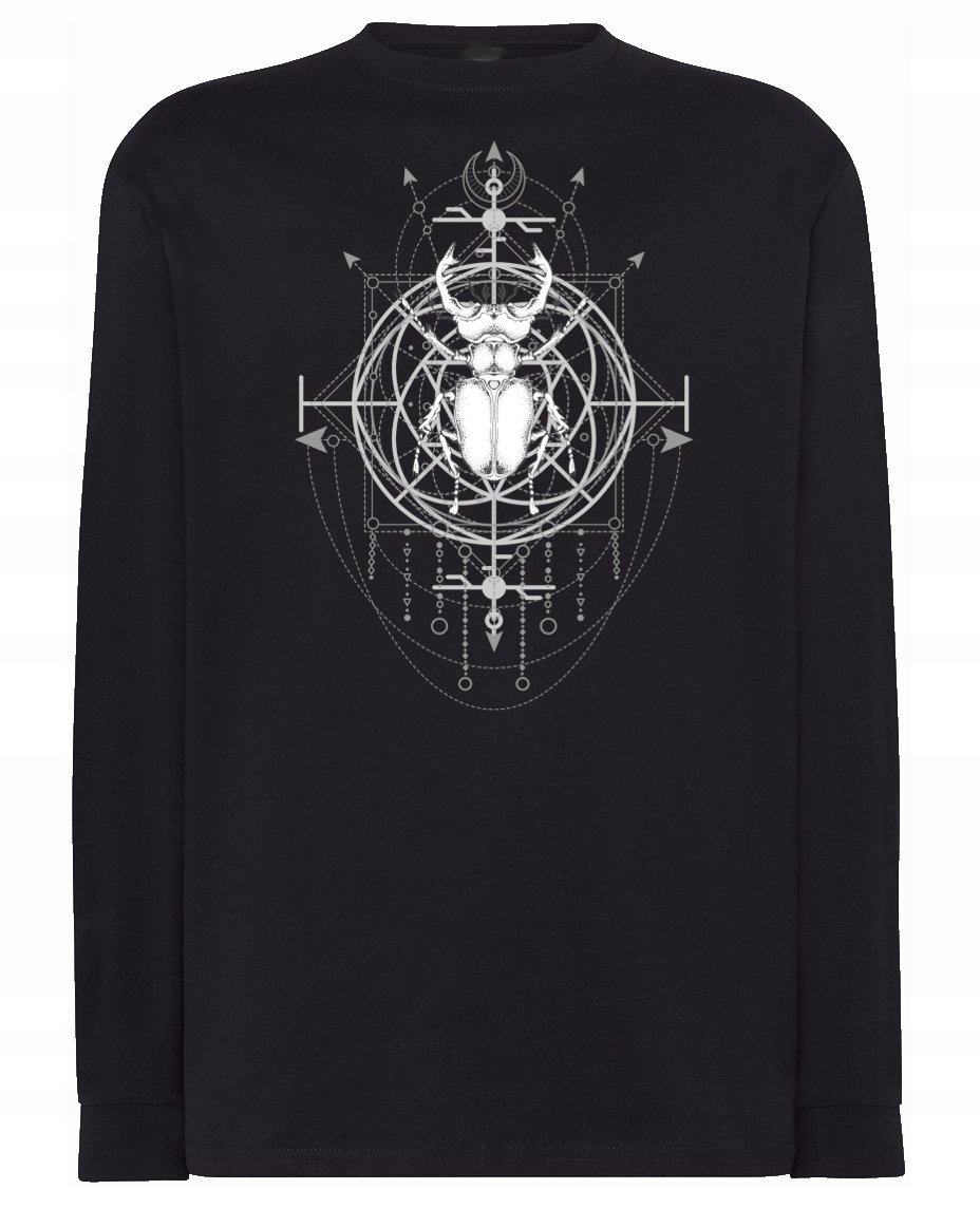 Longsleeve ciekawy nadruk CHRZĄSZCZ MAGIA r.M