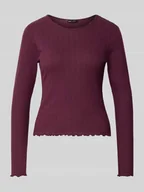 Bluzki damskie - Bluzka z długim rękawem o kroju slim fit z czystej bawełny model ‘CARLOTTA’ - miniaturka - grafika 1